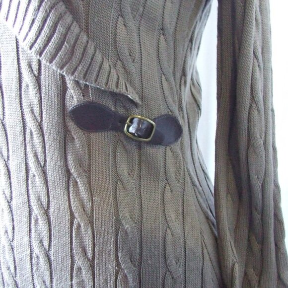 Calvin Klein dress sweater long sleeved taupe brown pull over mock cowl neutral - Picture 6 of 16